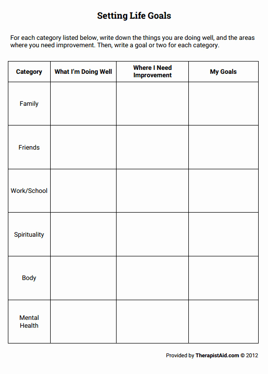 30 Creating A Life Plan Worksheet Example Document Template