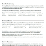 Active Listening Worksheet For Adults