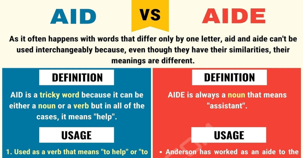 Aid Vs Aide How To Use Aide Vs Aid In Sentences 7ESL