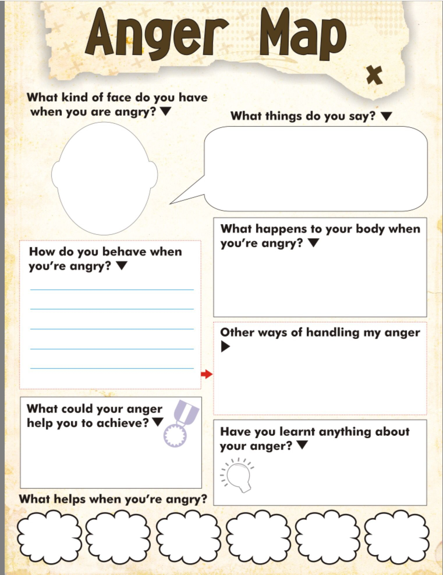 Anger Management Skill Cards Worksheet Therapist Aid Anger