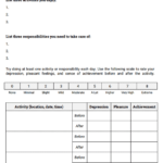 Behavioral Activation Worksheet Therapist Aid