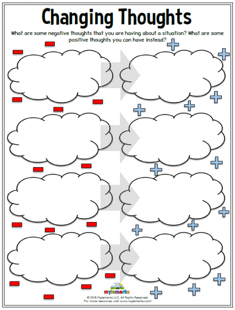 Changing Negative Thoughts Worksheets