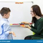 Children Speech Therapy Concept Preschooler At Speech Therapy Doing