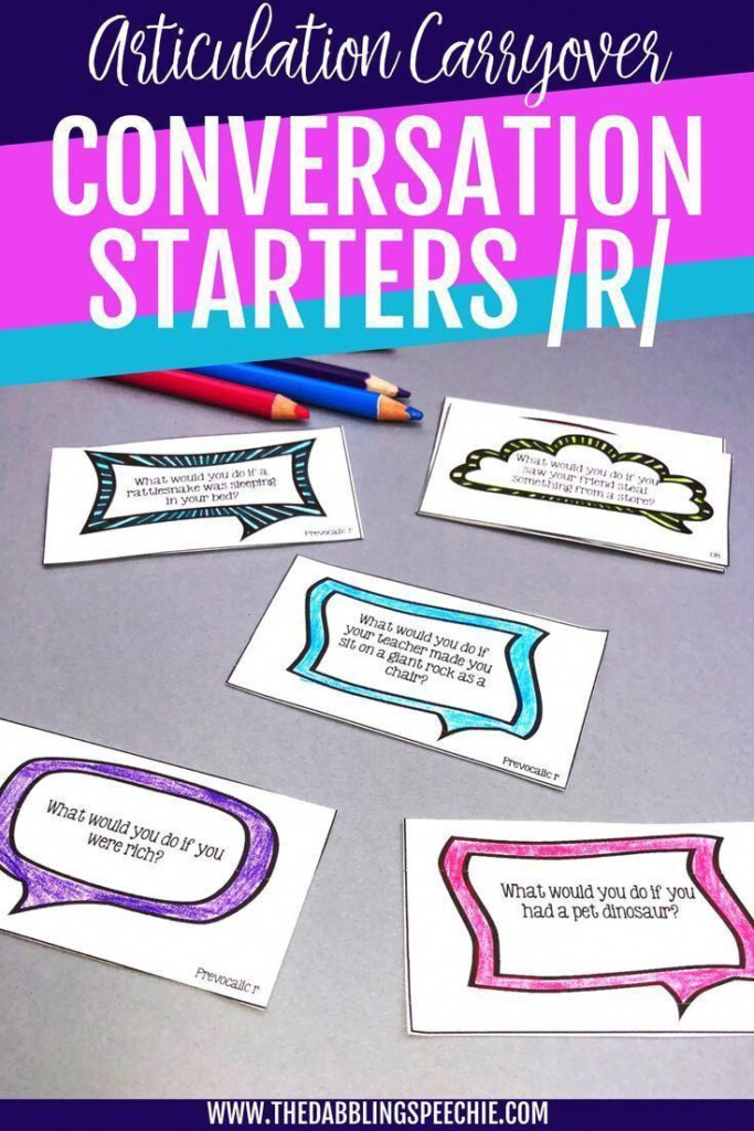 Conversation Starters For Speech therapy To Help Students Work On 