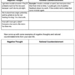 Countering Negative Thoughts Thought Log Worksheet Therapist Aid