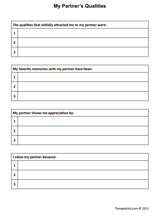 Couples Therapy Worksheets Teesha Info