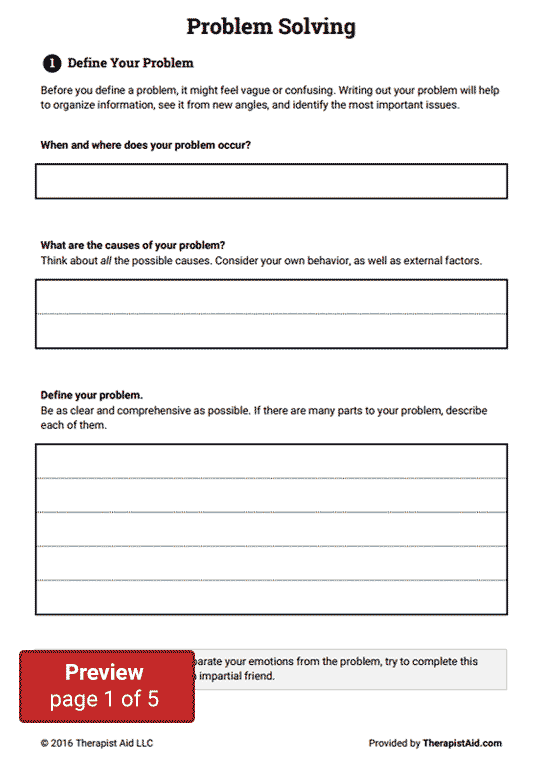 Dbt Problem Solving Worksheet