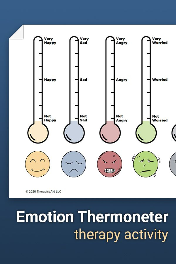 Emotion Thermometers Worksheet Therapist Aid Emotions Social