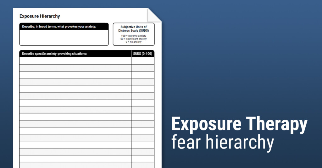 Exposure Hierarchy Worksheet Therapist Aid