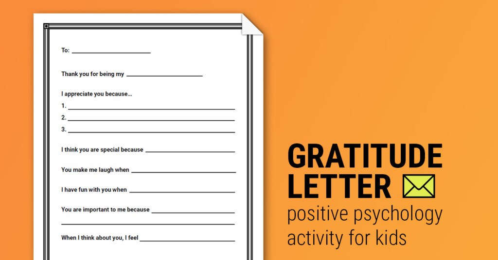 Gratitude Letter Worksheet Therapist Aid