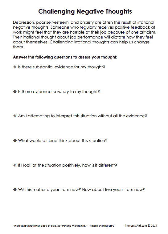 Irrational Beliefs Worksheet Pdf Askworksheet