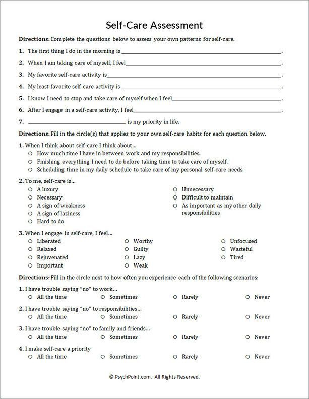 Kenny Self Care Evaluation Pdf Carsl