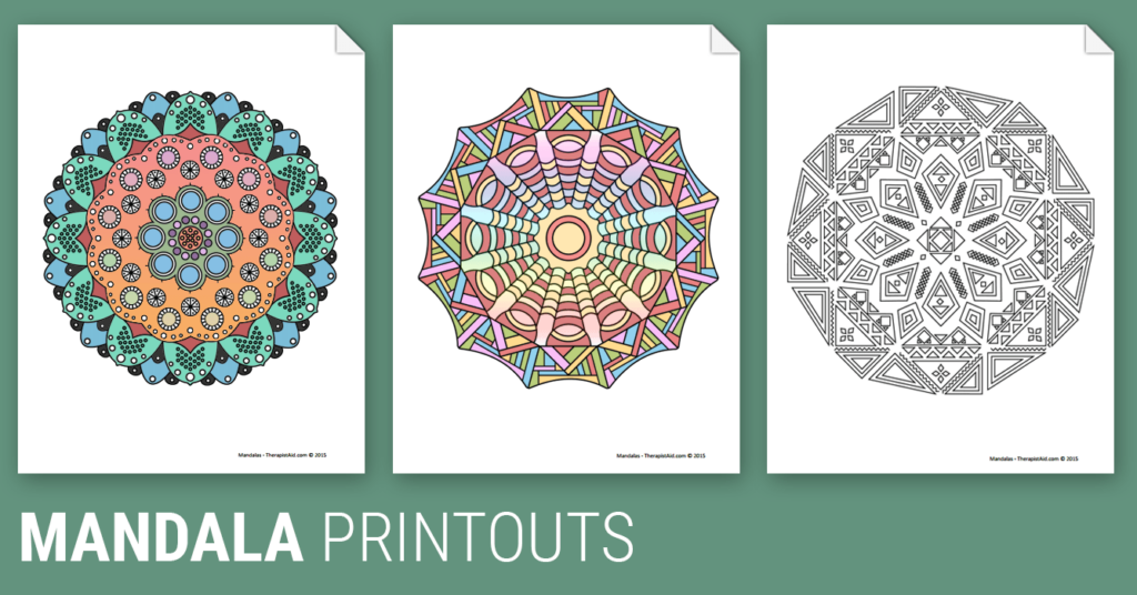 Mandalas Worksheet Therapist Aid