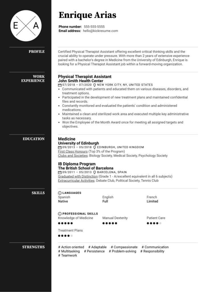 Physical Therapist Assistant Resume Example FrankWaterman