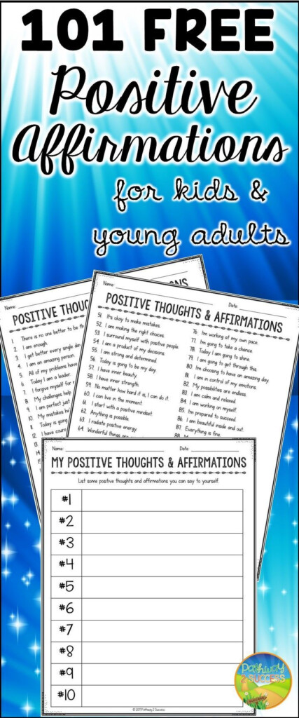 Positive Self Talk Worksheet Therapist Aid