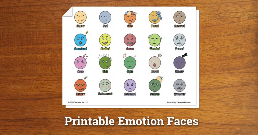 Printable Emotion Faces Worksheet Therapist Aid Emotion Faces 