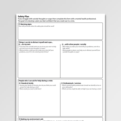 Safety Plan Psychology Tools