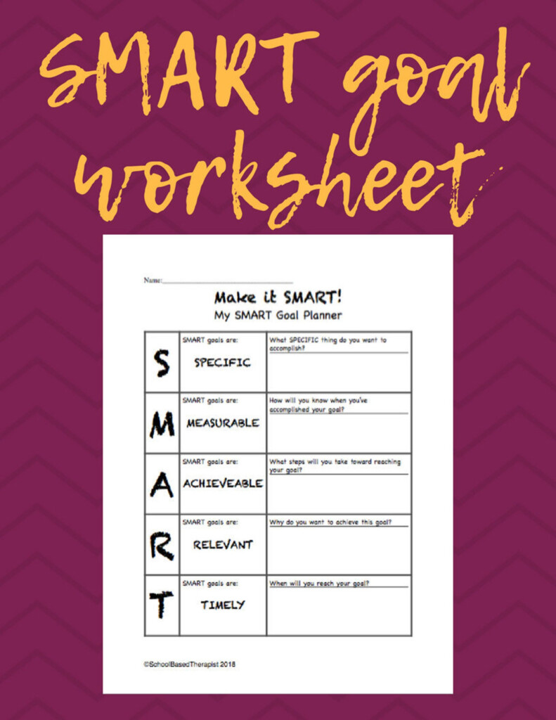 SMART Goal Worksheet Etsy