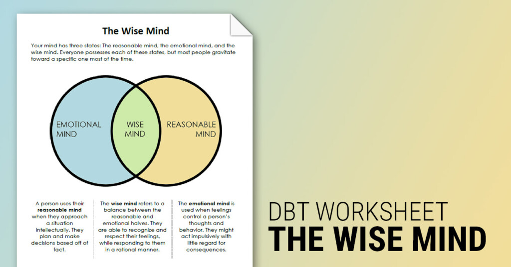 The Wise Mind Worksheet Therapist Aid