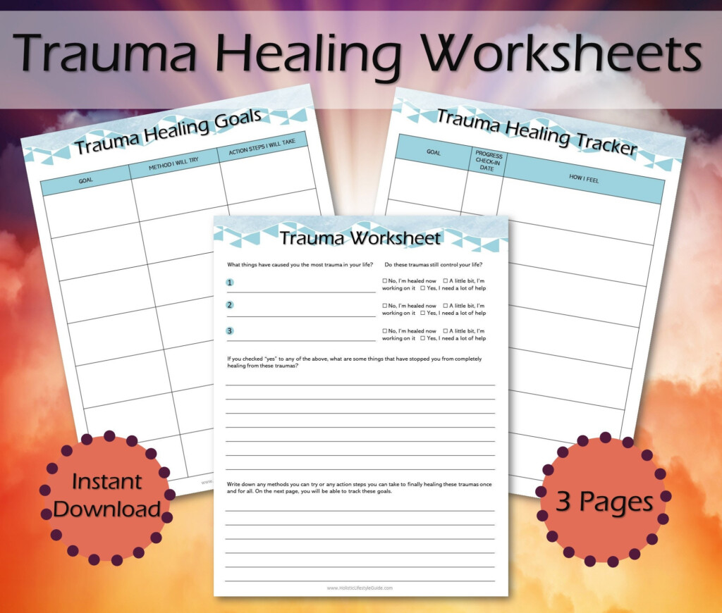 Trauma Worksheets Printable Therapy Journal PTSD Workbook Etsy New 