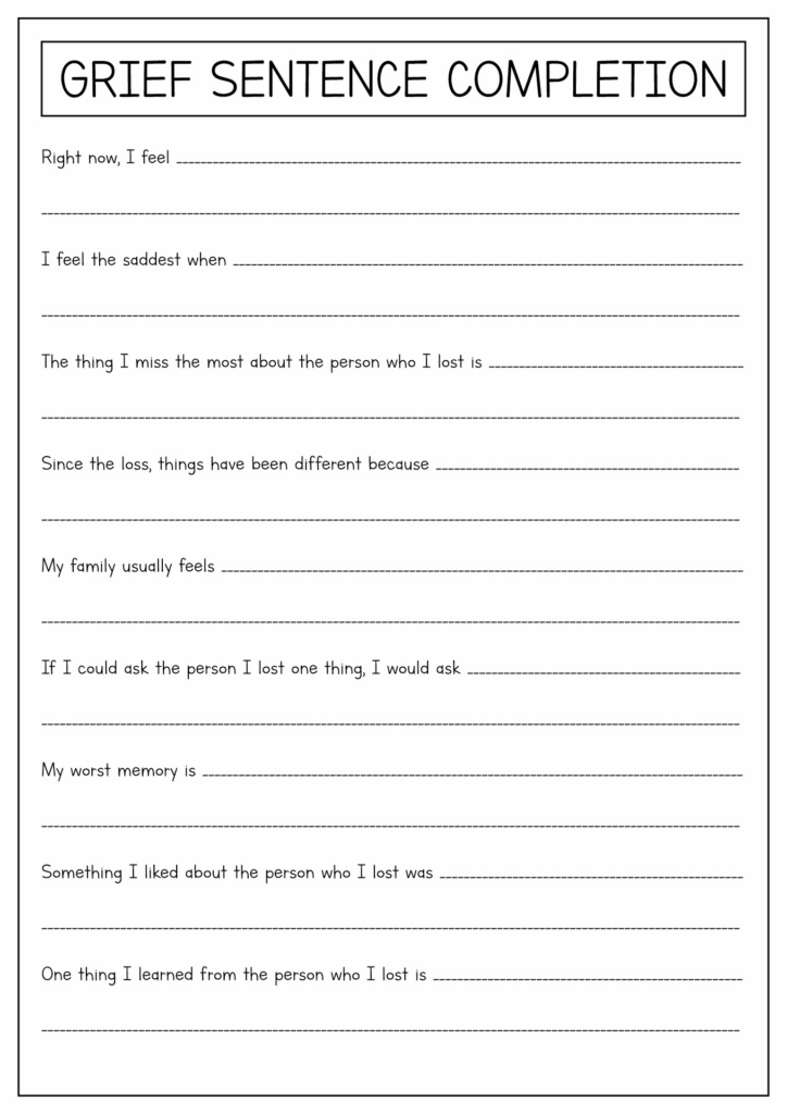 16 Grief Therapy Worksheets Worksheeto