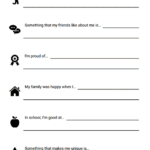 About Me Self Esteem Sentence Completion Worksheet Therapist Aid