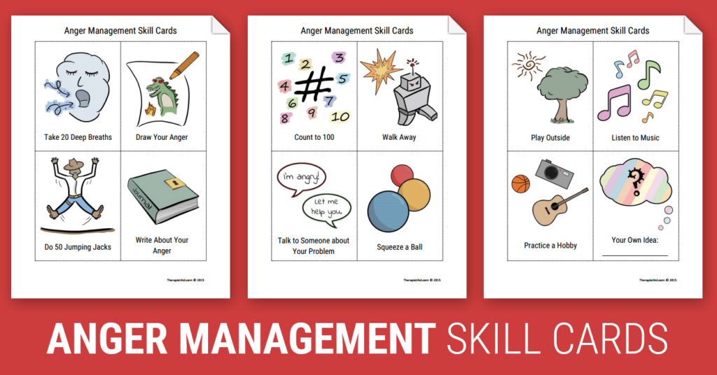 Anger Management Skill Cards Worksheet Therapist Aid Db excel