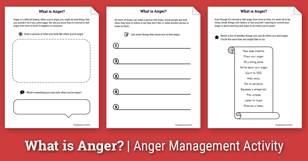 Anger Map Kids Worksheet Free Printable Tools For Therapy X Free 