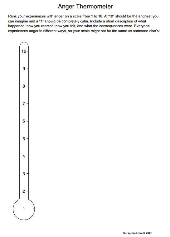 Anger Meter Worksheet