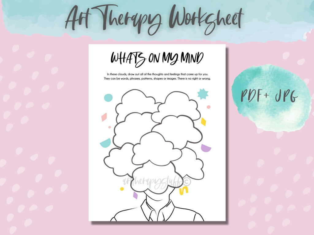 Art Therapy Worksheet PDF Therapeutic Art Self Care Worksheet Etsy 