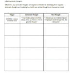 Automatic Thoughts Worksheet Therapist Aid