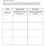Automatic Thoughts Worksheet Therapist Aid Therapy Worksheets