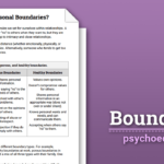 Boundaries Info Sheet Worksheet Therapist Aid Parenting