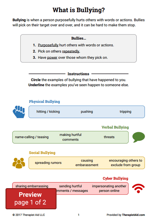 therapist-aid-bullying-therapistaidworksheets