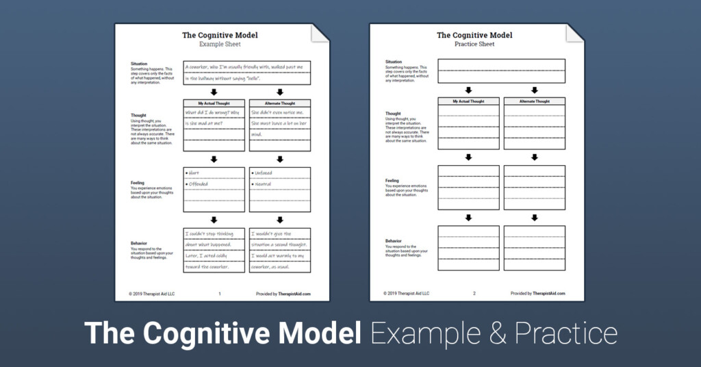 CBT Example And Practice Sheet Worksheet Therapist Aid