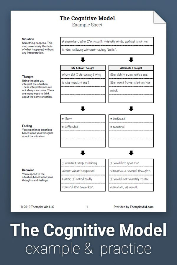 CBT Example And Practice Sheet Worksheet Therapist Aid Cbt 