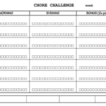 Chore Challenge Chore Chart Worksheet Therapist Aid