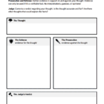 Cognitive Restructuring Thoughts On Trial Worksheet Therapist Aid