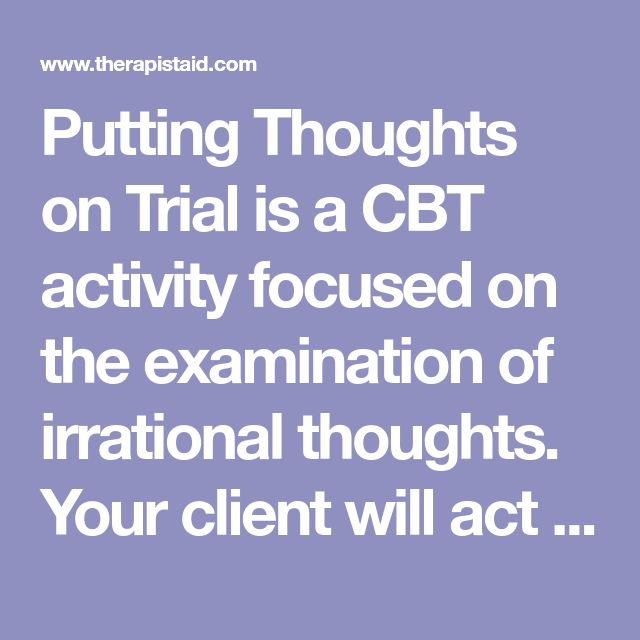 Cognitive Restructuring Thoughts On Trial Worksheet Therapist Aid 
