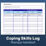 Coping Skills Log Worksheet Therapist Aid