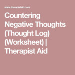 Countering Negative Thoughts Thought Log Worksheet Therapist Aid