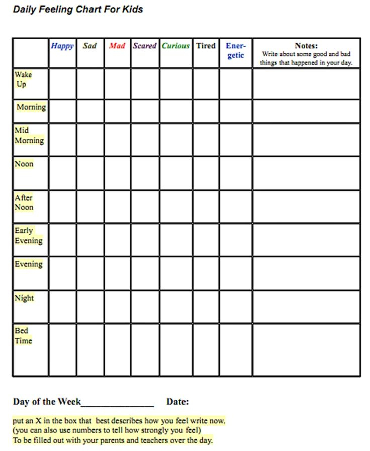 Daily Mood Log Therapist Aid TherapistAidWorksheets
