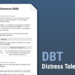 DBT Distress Tolerance Skills Worksheet Therapist Aid