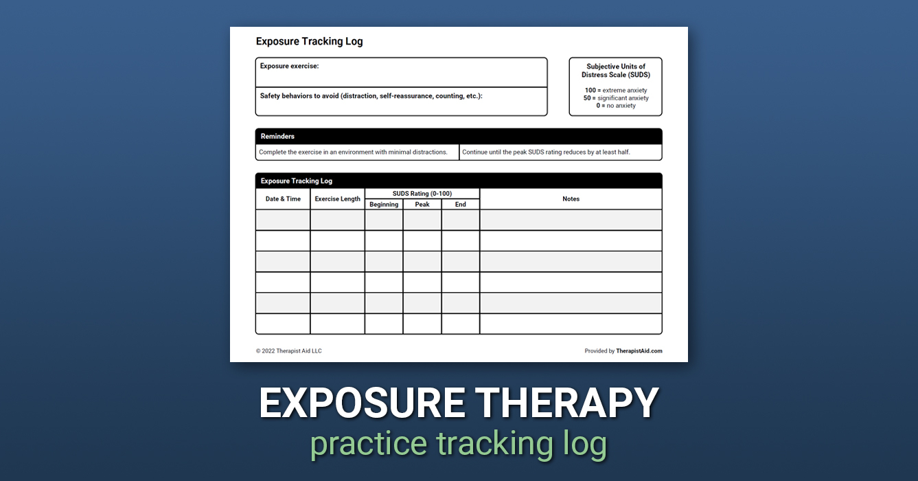 Exposure Tracking Log Worksheet Therapist Aid