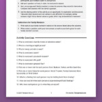 Family Questions Activity Worksheet Therapist Aid Family Therapy