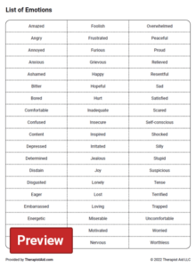 Feelings Identification Worksheet - TherapistAidWorksheets.net