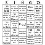 First Aid Bingo Card