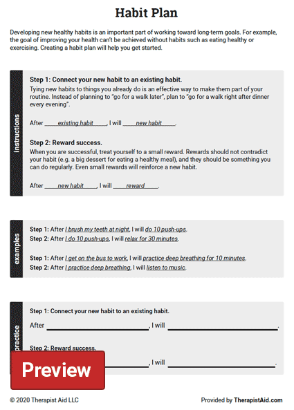 Goal Setting Worksheet Therapist Aid Worksheet