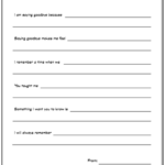 Goodbye Letter Worksheet Therapist Aid