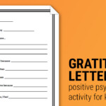 Gratitude Letter Worksheet Therapist Aid